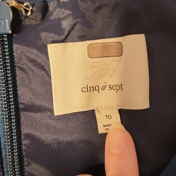 Cinq à Sept Teal/Deep Green Sleevless A Line Dress - Picture 4 of 6